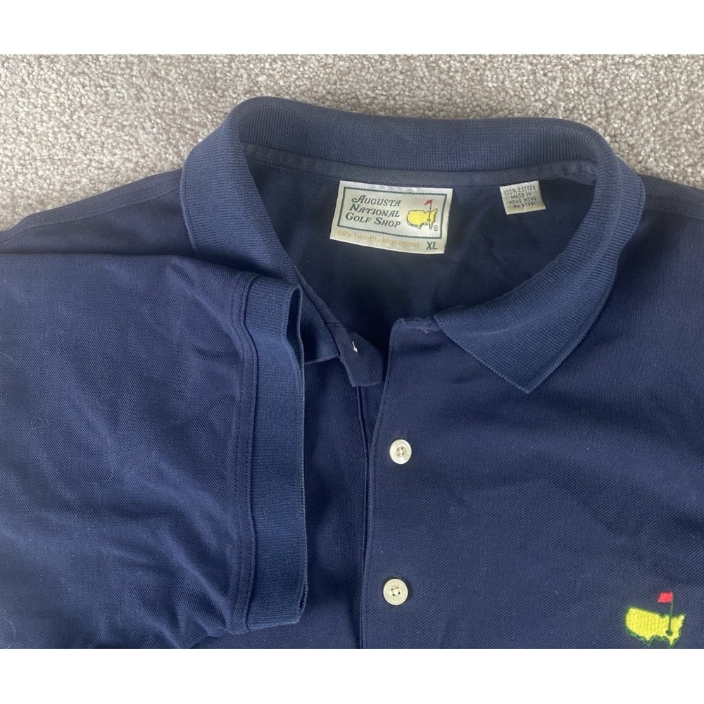 Masters Tech 60s Two-Ply Cotton Mens XL Solid Blue Polo Shirt Golf Preppy Casual